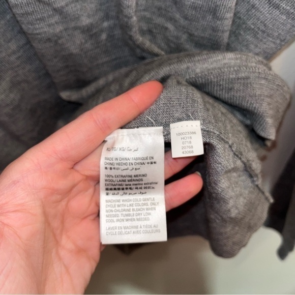 Tasso Elba Merino Wool Sweater Gray Men’s Size Extra Large - Picture 5 of 7